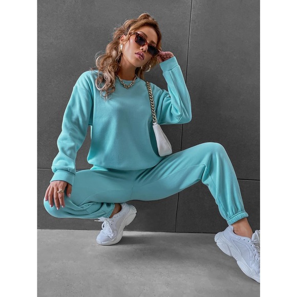 2 piece set casual Sweatshirt & Sweatpants set minimalist gray - Picture 11 of 11